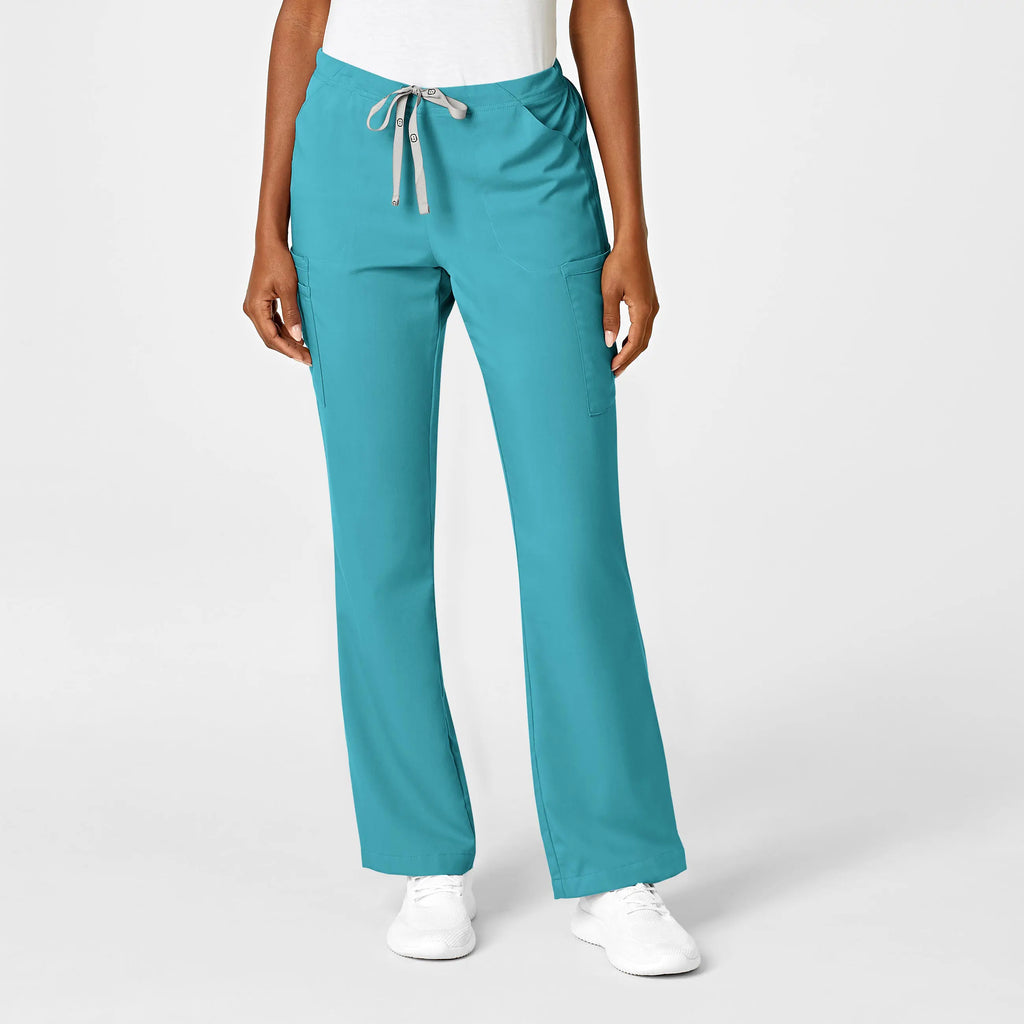 Wink Scrubs Women's Moderate Flare Leg Cargo Scrub Pant Teal | scrub-supply.com