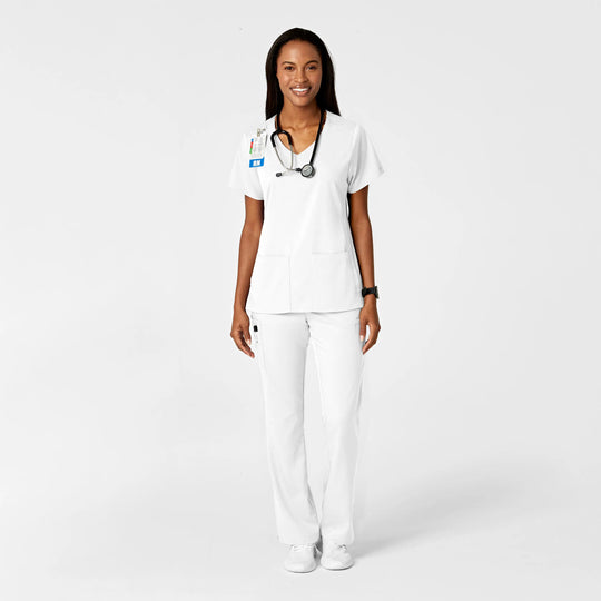 Wink Scrubs Women's Moderate Flare Leg Cargo Scrub Pant White | scrub-supply.com