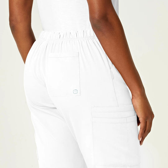 Wink Scrubs Women's Moderate Flare Leg Cargo Scrub Pant White | scrub-supply.com