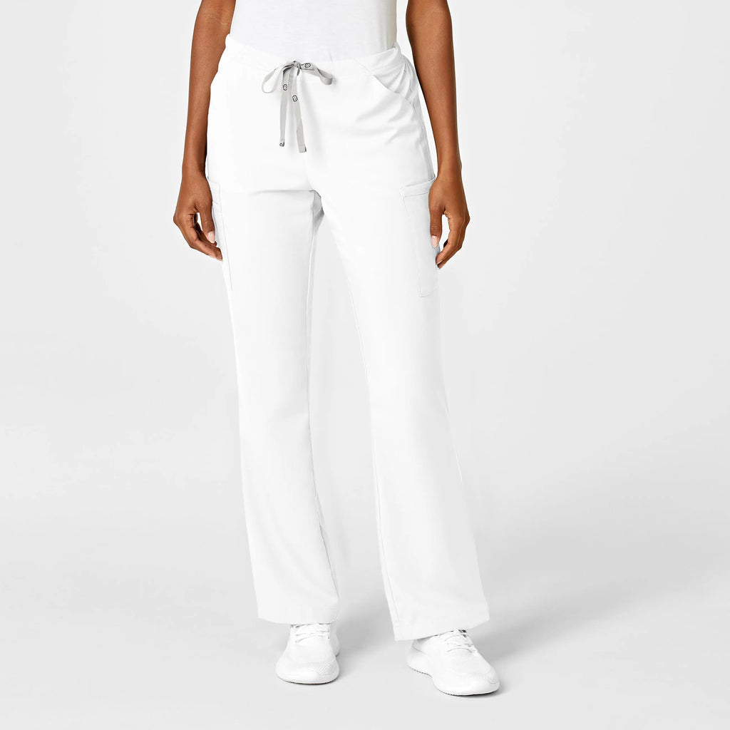 Wink Scrubs Women's Moderate Flare Leg Cargo Scrub Pant White | scrub-supply.com