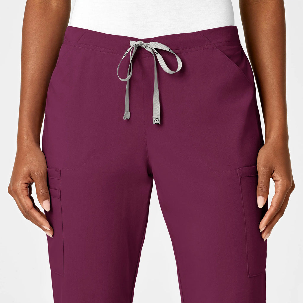 Wink Scrubs Women's Moderate Flare Leg Cargo Scrub Pant Wine | scrub-supply.com