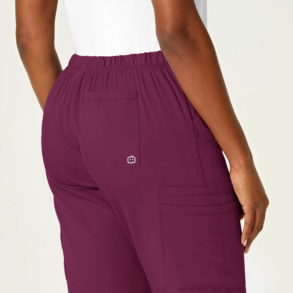 Wink Scrubs Women's Moderate Flare Leg Cargo Scrub Pant Wine | scrub-supply.com