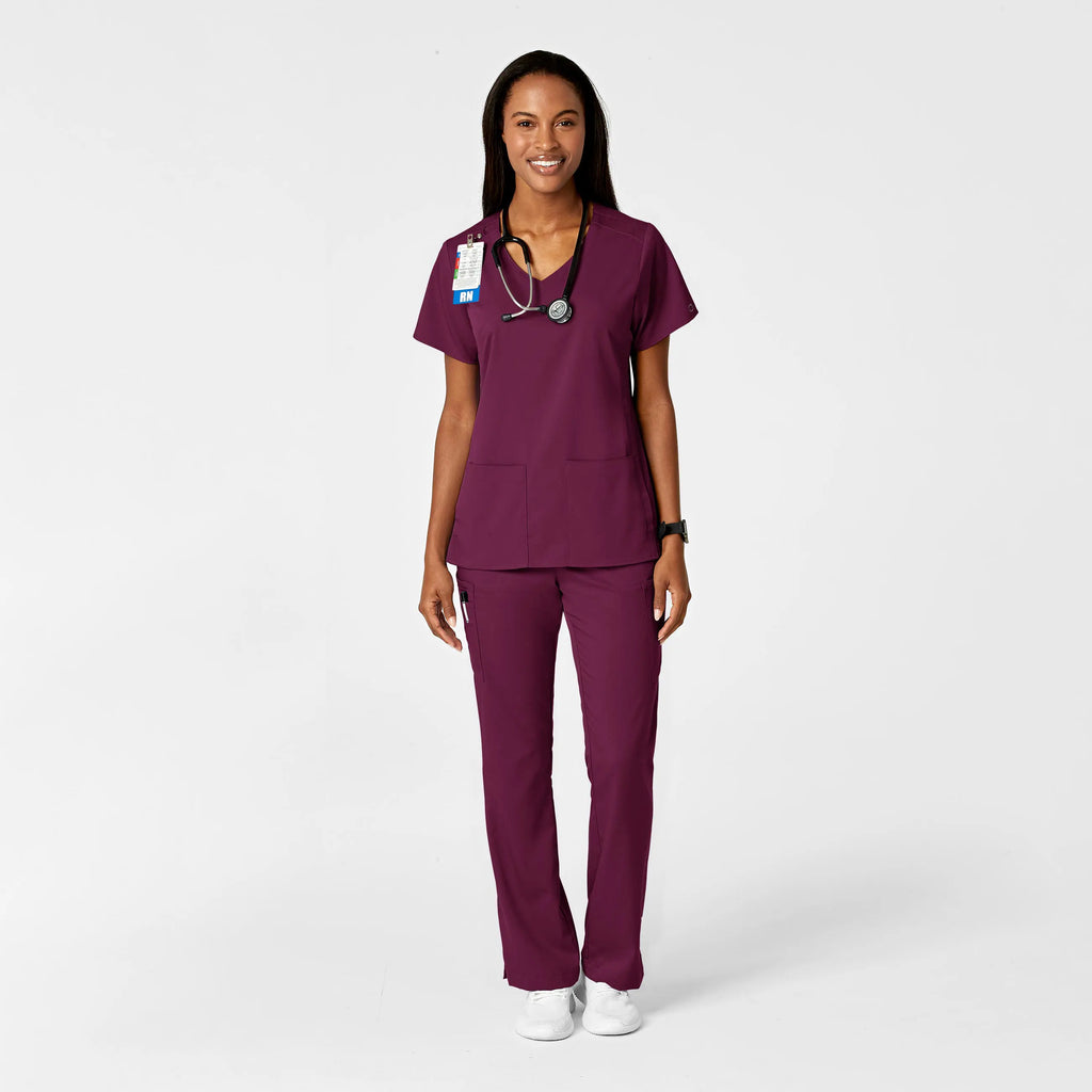 Wink Scrubs Women's Moderate Flare Leg Cargo Scrub Pant Wine | scrub-supply.com