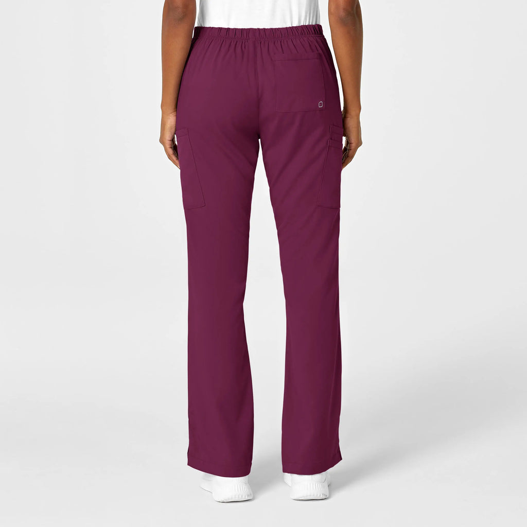 Wink Scrubs Women's Moderate Flare Leg Cargo Scrub Pant Wine | scrub-supply.com