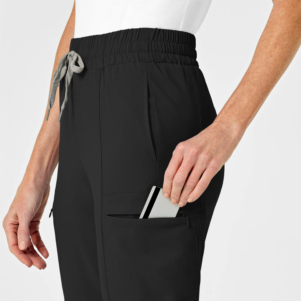 Wink Scrubs Women's High Waist Slim Leg Scrub Pant Black | scrub-supply.com