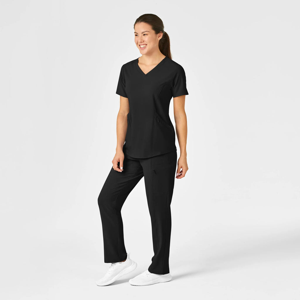 Wink Scrubs Women's High Waist Slim Leg Scrub Pant Black | scrub-supply.com