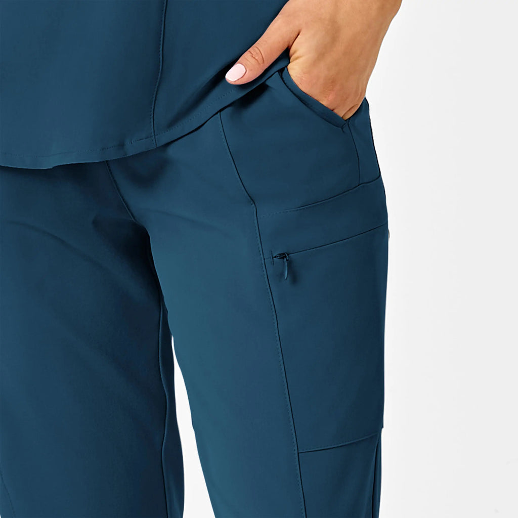 Wink Scrubs Women's High Waist Slim Leg Scrub Pant Caribbean Blue | scrub-supply.com