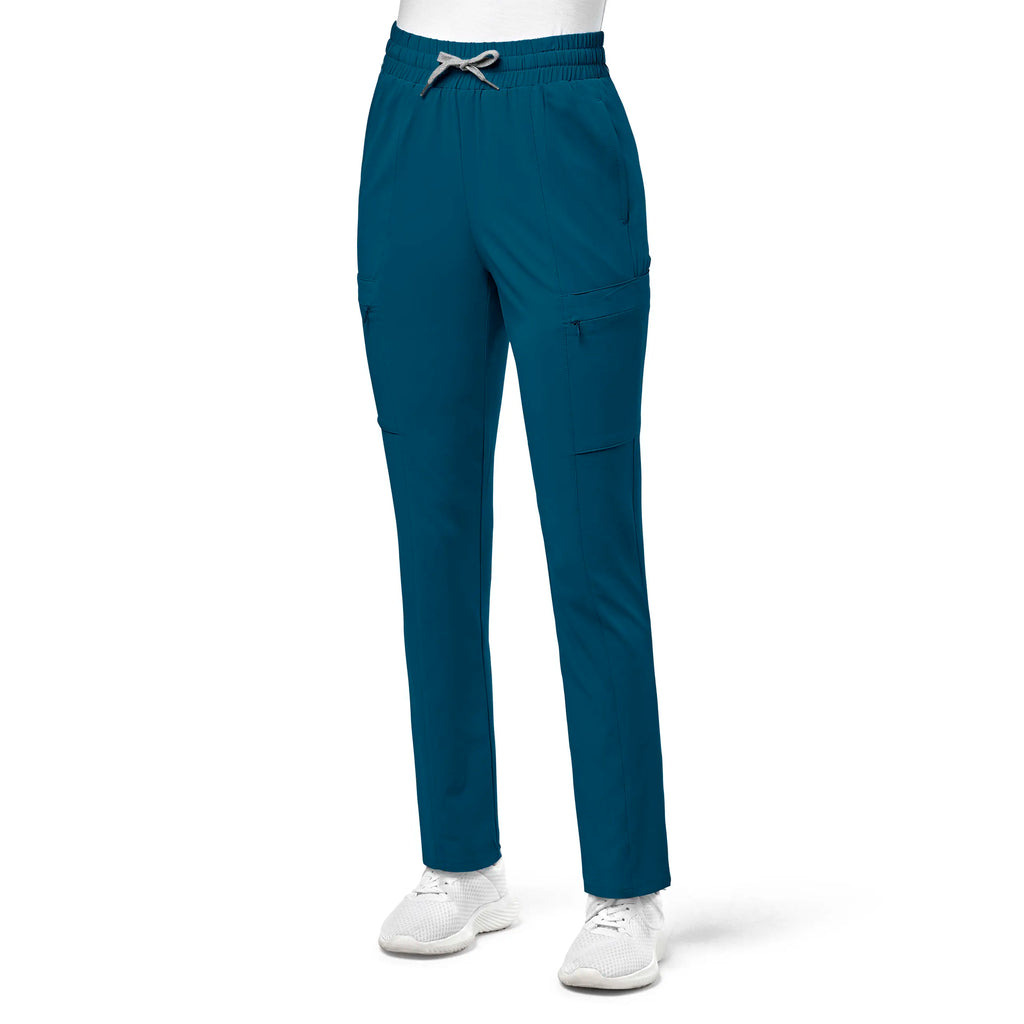 Wink Scrubs Women's High Waist Slim Leg Scrub Pant Caribbean Blue | scrub-supply.com