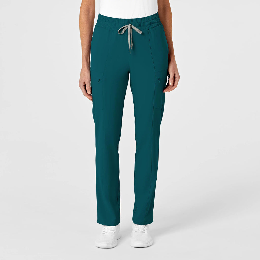 Wink Scrubs Women's High Waist Slim Leg Scrub Pant Caribbean Blue | scrub-supply.com