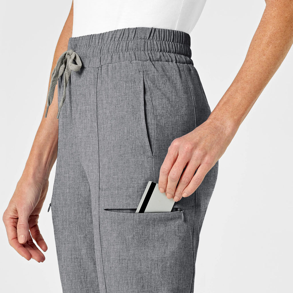 Wink Scrubs Women's High Waist Slim Leg Scrub Pant Grey Heather | scrub-supply.com