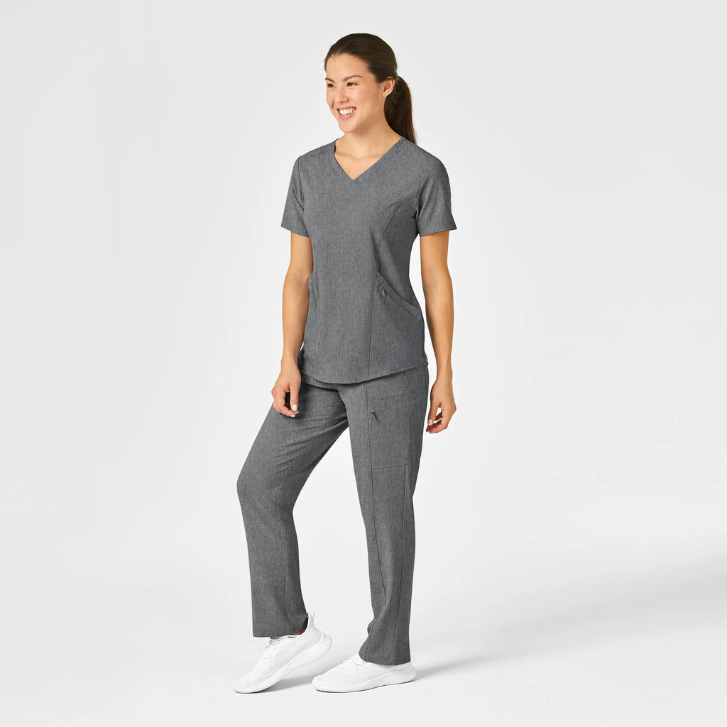 Wink Scrubs Women's High Waist Slim Leg Scrub Pant Grey Heather | scrub-supply.com