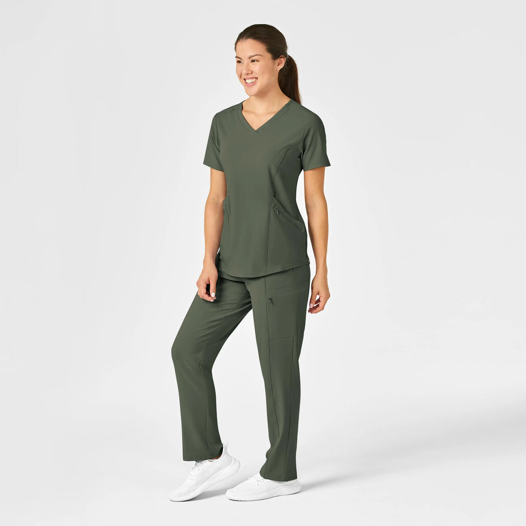 Wink Scrubs Women's High Waist Slim Leg Scrub Pant Olive | scrub-supply.com