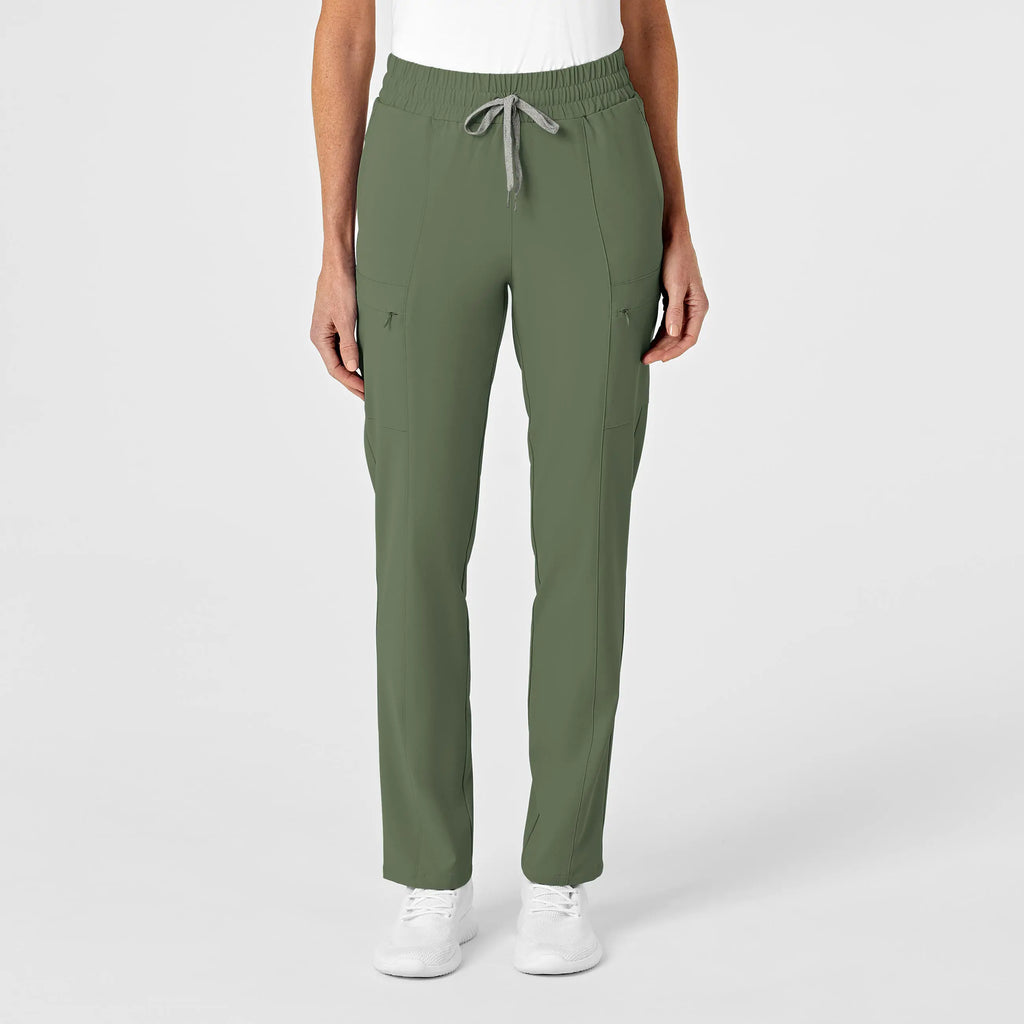 Wink Scrubs Women's High Waist Slim Leg Scrub Pant Olive | scrub-supply.com