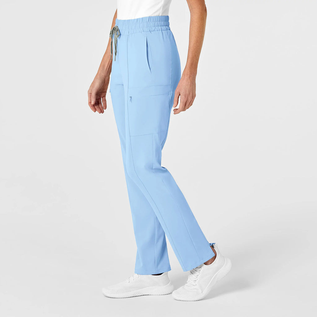 Wink Scrubs Women's High Waist Slim Leg Scrub Pant Powder Blue | scrub-supply.com