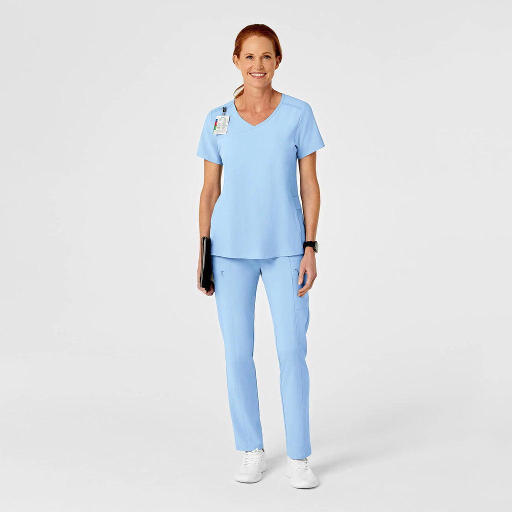 Wink Scrubs Women's High Waist Slim Leg Scrub Pant Powder Blue | scrub-supply.com