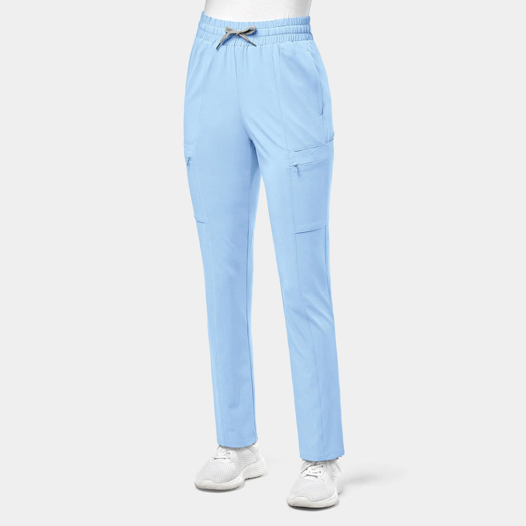 Wink Scrubs Women's High Waist Slim Leg Scrub Pant Powder Blue | scrub-supply.com