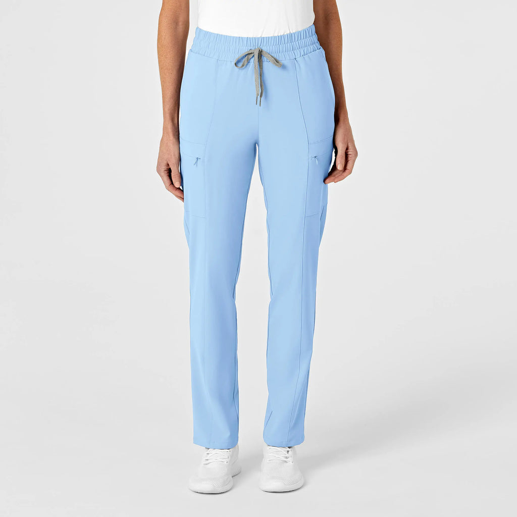 Wink Scrubs Women's High Waist Slim Leg Scrub Pant Powder Blue | scrub-supply.com