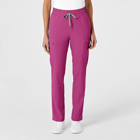 Wink Scrubs Women's High Waist Slim Leg Scrub Pant Raspberry | scrub-supply.com