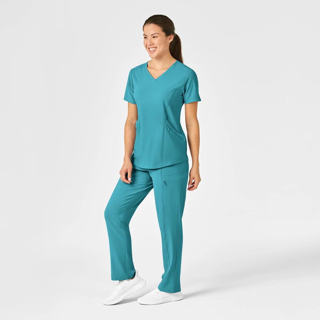 Wink Scrubs Women's High Waist Slim Leg Scrub Pant Teal | scrub-supply.com