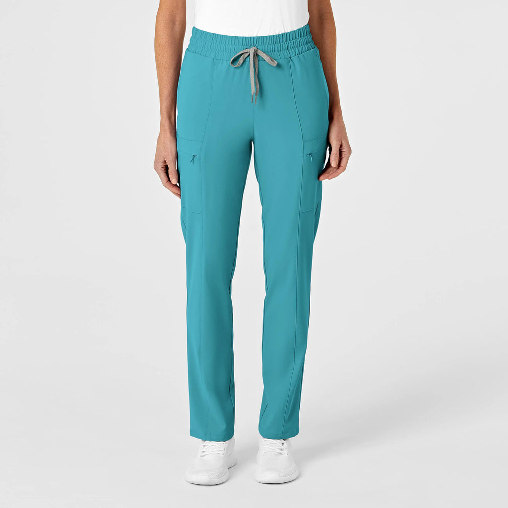 Wink Scrubs Women's High Waist Slim Leg Scrub Pant Teal | scrub-supply.com