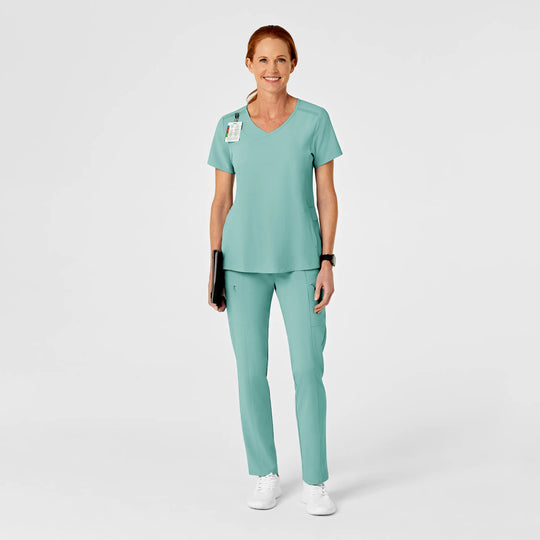 Wink Scrubs Women's High Waist Slim Leg Scrub Pant Turquoise | scrub-supply.com