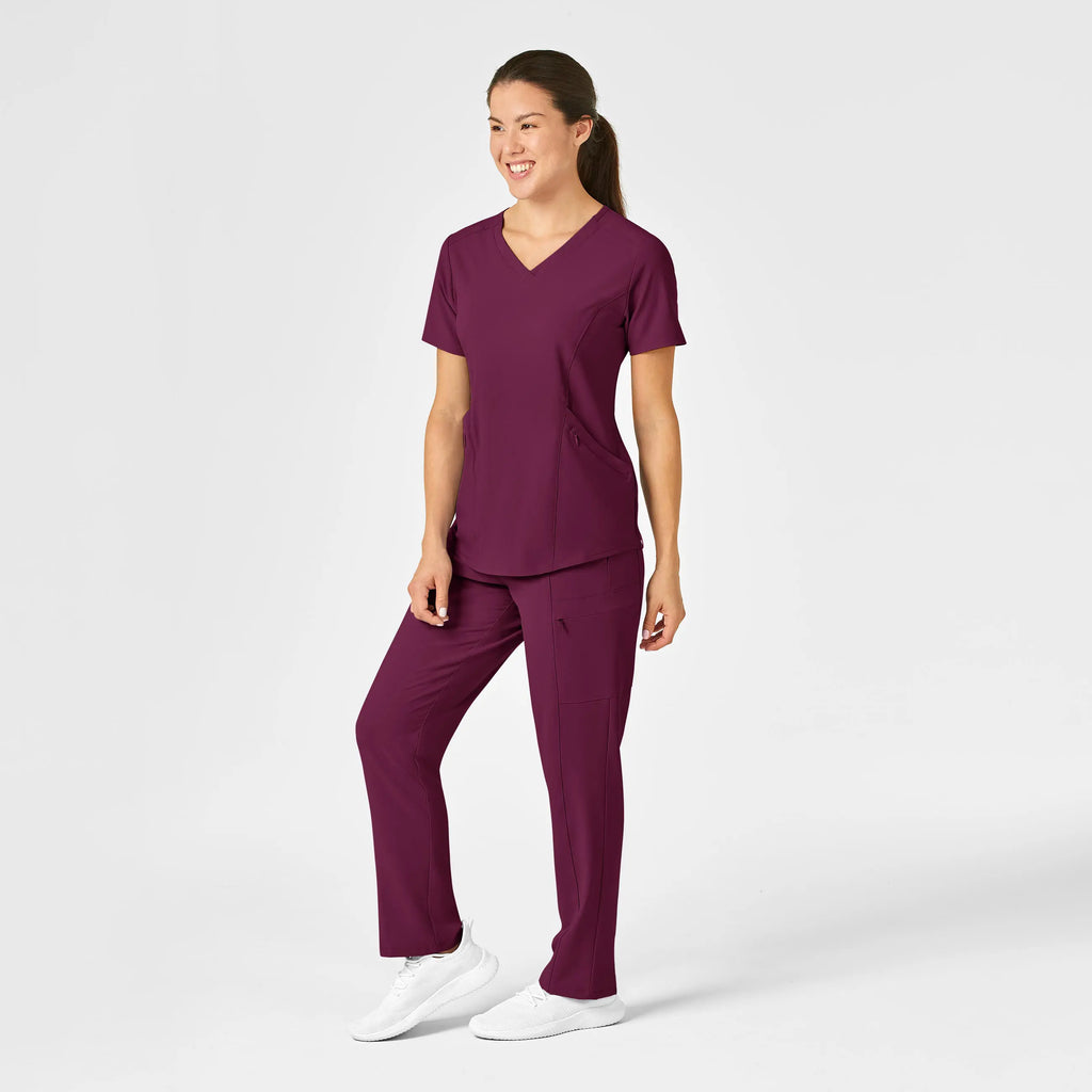 Wink Scrubs Women's High Waist Slim Leg Scrub Pant Wine | scrub-supply.com