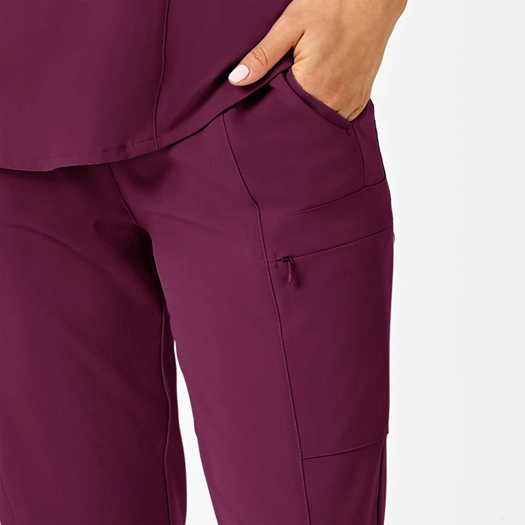 Wink Scrubs Women's High Waist Slim Leg Scrub Pant Wine | scrub-supply.com