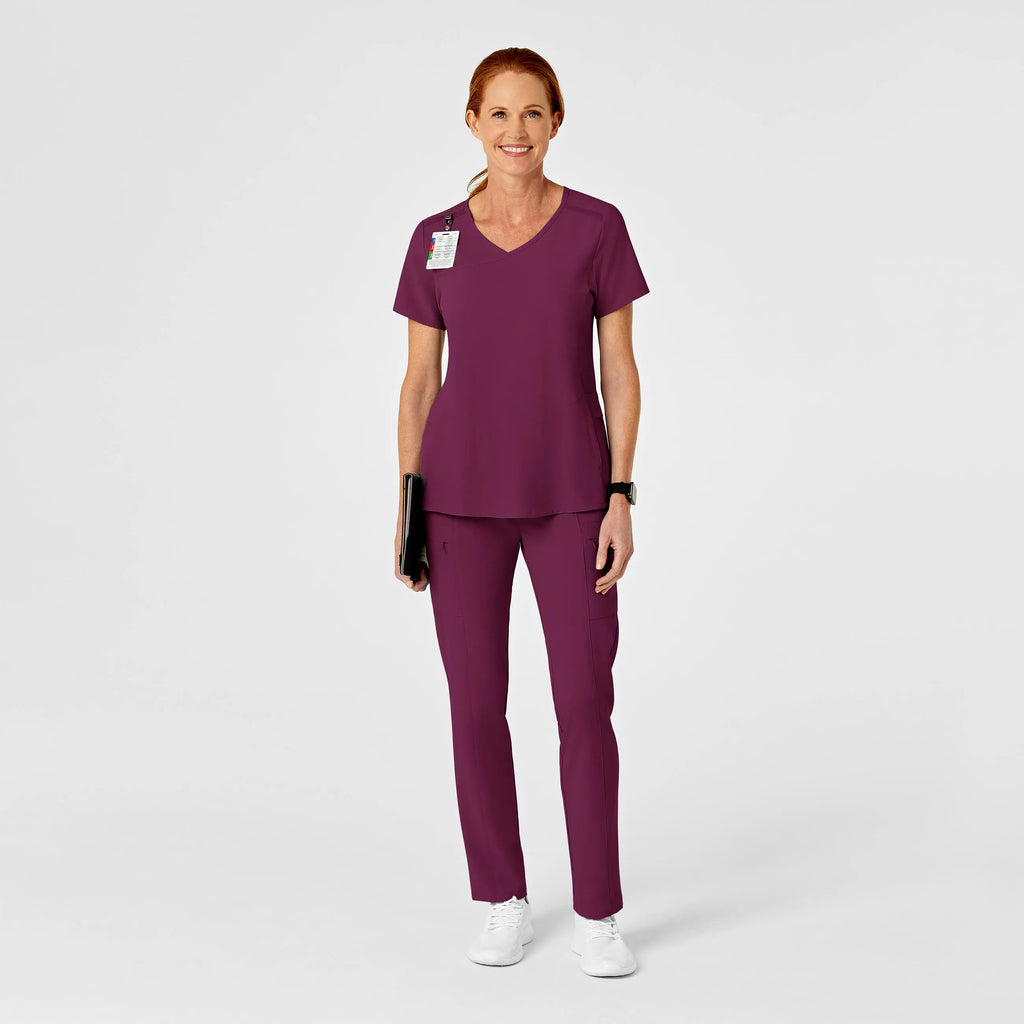 Wink Scrubs Women's High Waist Slim Leg Scrub Pant Wine | scrub-supply.com