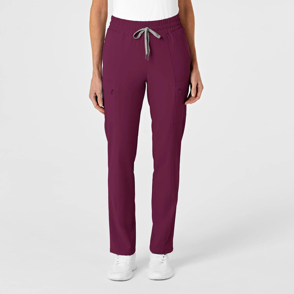 Wink Scrubs Women's High Waist Slim Leg Scrub Pant Wine | scrub-supply.com