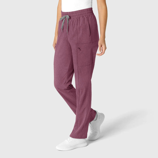 Wink Scrubs Women's High Waist Slim Leg Scrub Pant Wine Heather | scrub-supply.com
