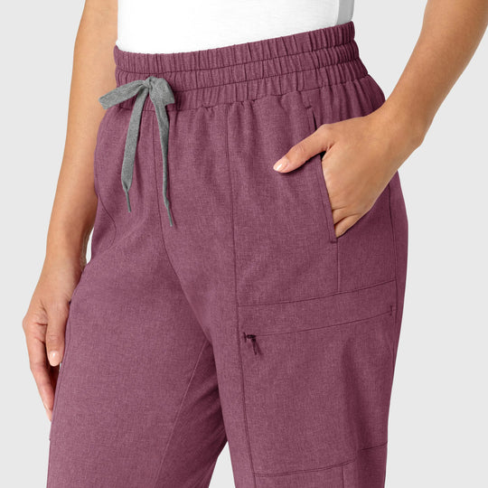Wink Scrubs Women's High Waist Slim Leg Scrub Pant Wine Heather | scrub-supply.com