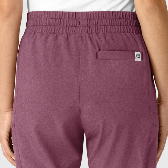 Wink Scrubs Women's High Waist Slim Leg Scrub Pant Wine Heather | scrub-supply.com
