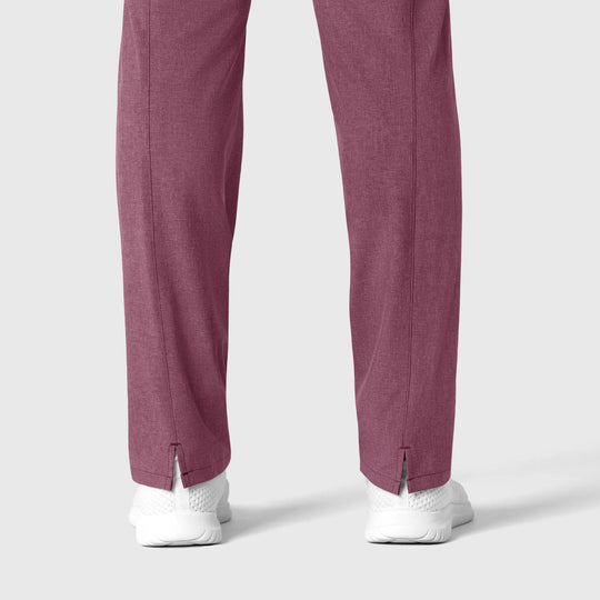 Wink Scrubs Women's High Waist Slim Leg Scrub Pant Wine Heather | scrub-supply.com
