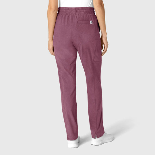 Wink Scrubs Women's High Waist Slim Leg Scrub Pant Wine Heather | scrub-supply.com
