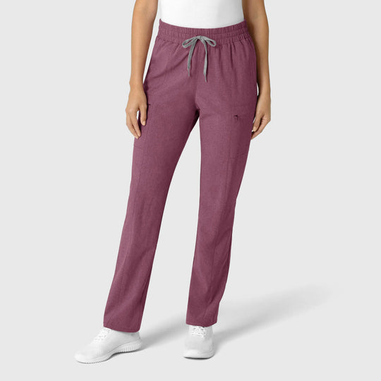 Wink Scrubs Women's High Waist Slim Leg Scrub Pant Wine Heather | scrub-supply.com