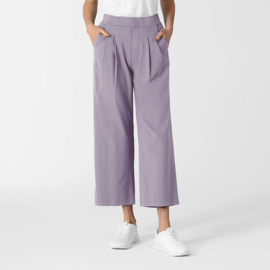 Wink Scrubs Women's Cropped Wide Leg Scrub Trouser Wisteria | scrub-supply.com