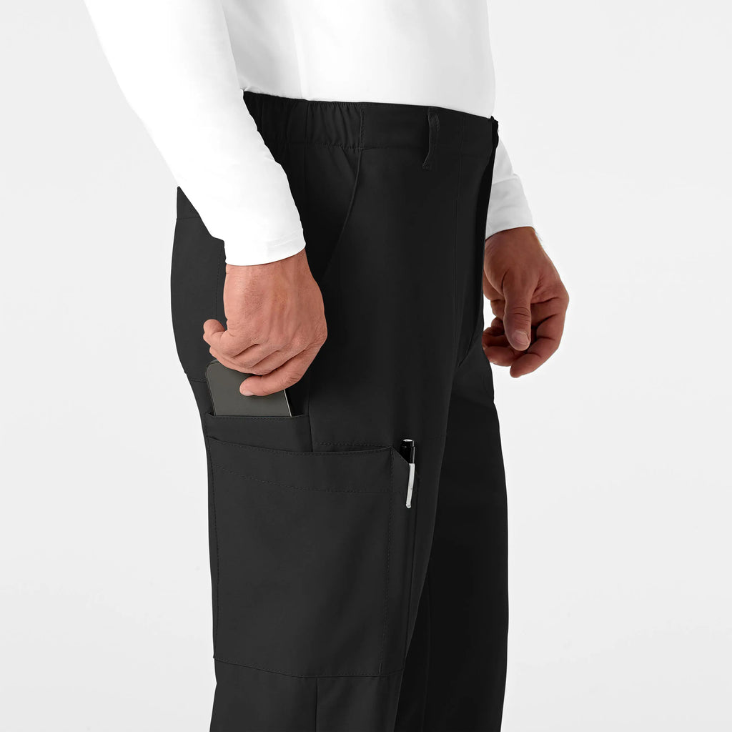 Wink Scrubs Men's Flat Front Cargo Scrub Pant Black | scrub-supply.com