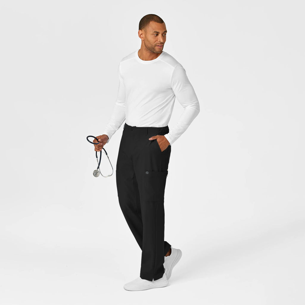 Wink Scrubs Men's Flat Front Cargo Scrub Pant Black | scrub-supply.com