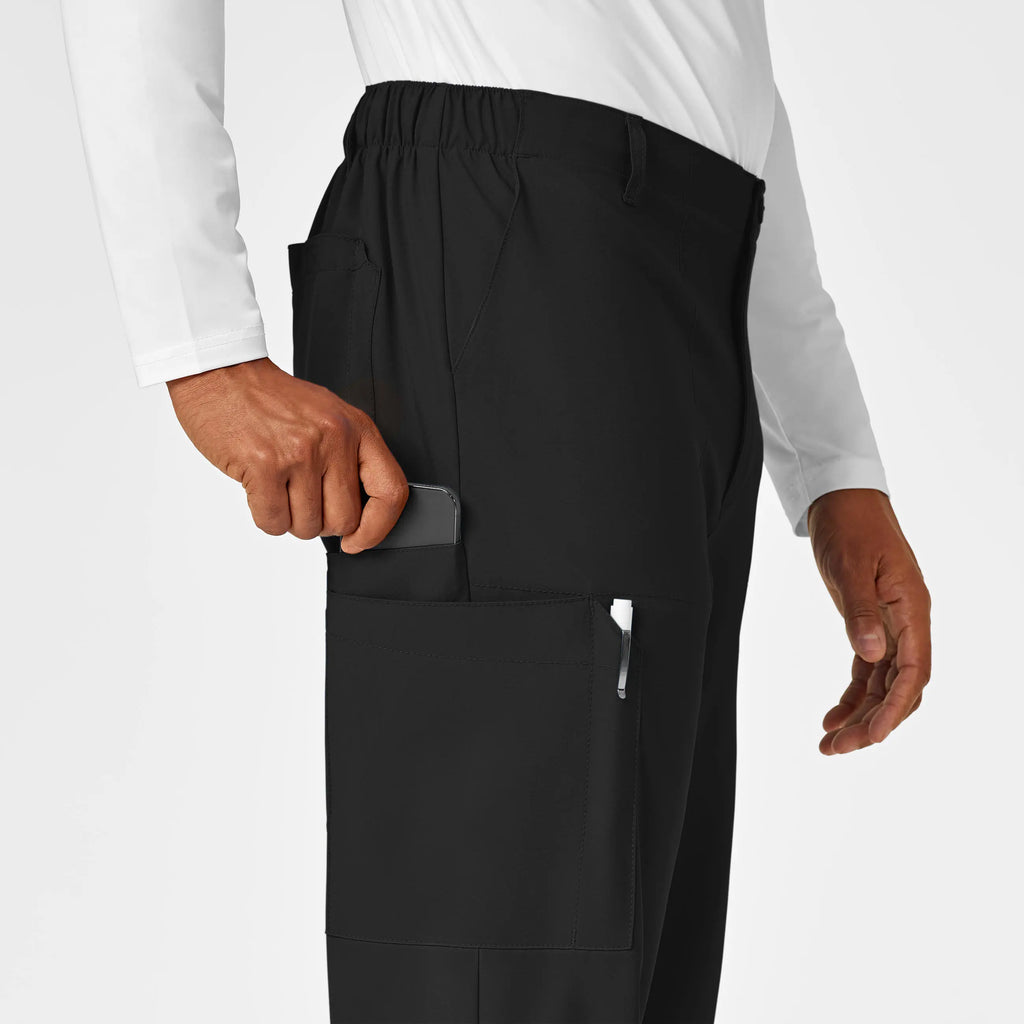 Wink Scrubs Men's Flat Front Cargo Scrub Pant Black | scrub-supply.com