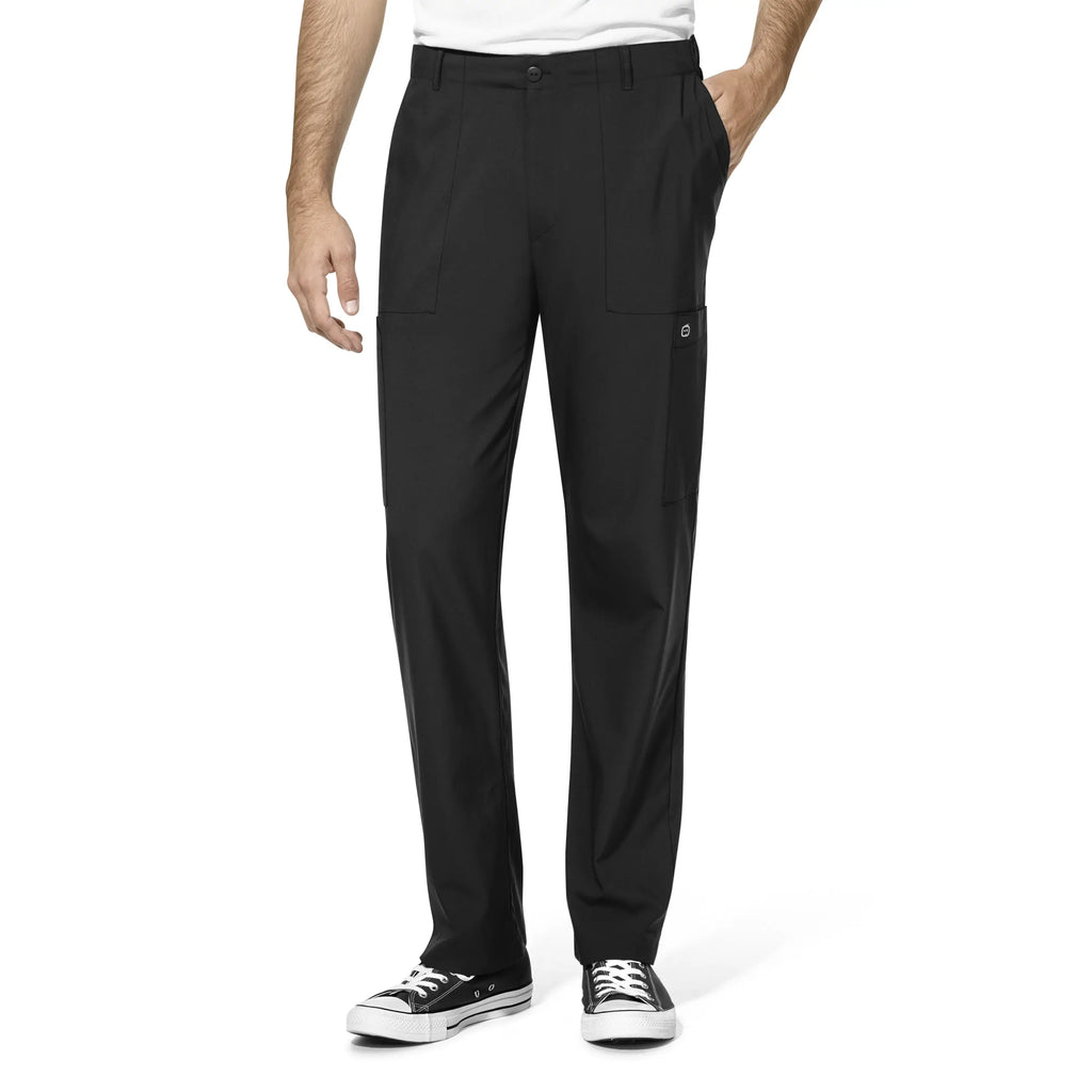 Wink Scrubs Men's Flat Front Cargo Scrub Pant Black | scrub-supply.com