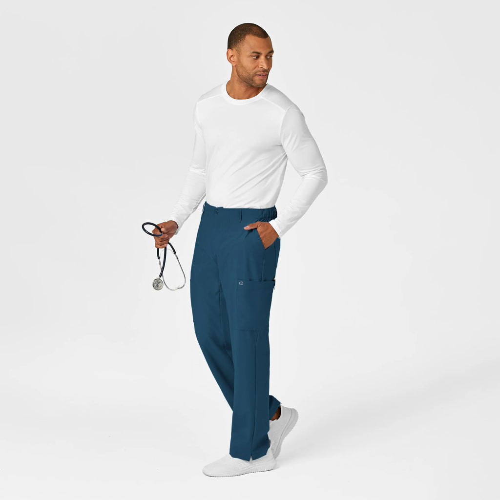 Wink Scrubs Men's Flat Front Cargo Scrub Pant Caribbean Blue | scrub-supply.com