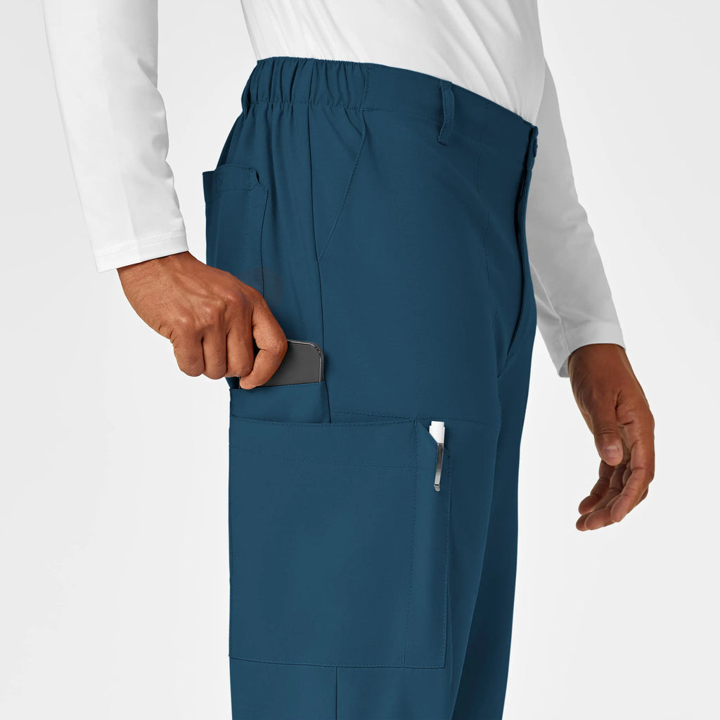 Wink Scrubs Men's Flat Front Cargo Scrub Pant Caribbean Blue | scrub-supply.com