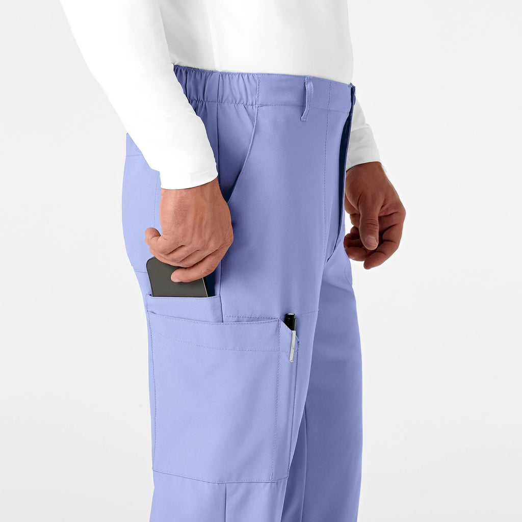 Wink Scrubs Men's Flat Front Cargo Scrub Pant Ceil Blue | scrub-supply.com