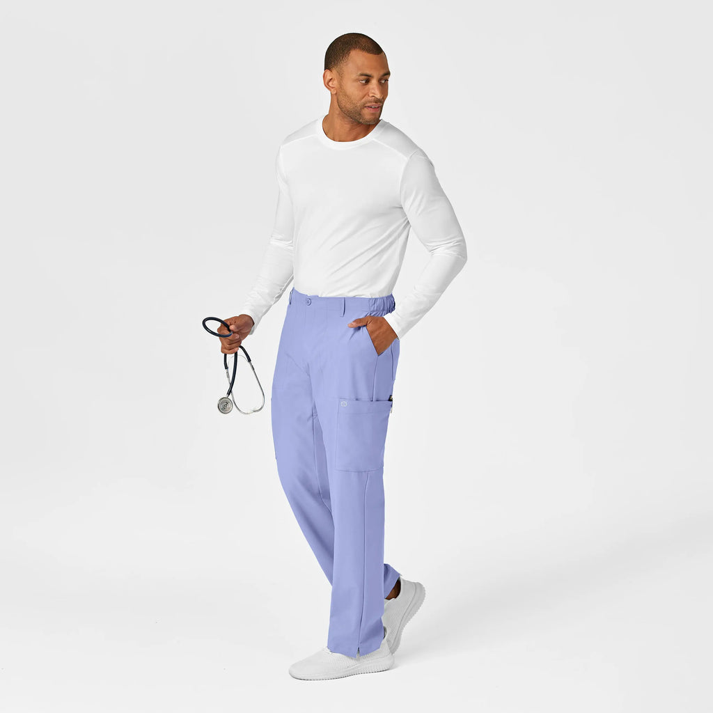 Wink Scrubs Men's Flat Front Cargo Scrub Pant Ceil Blue | scrub-supply.com