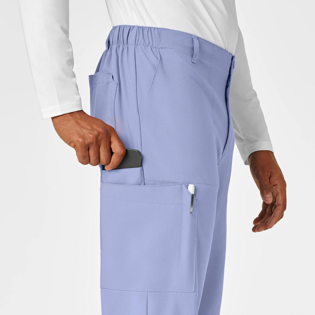 Wink Scrubs Men's Flat Front Cargo Scrub Pant Ceil Blue | scrub-supply.com