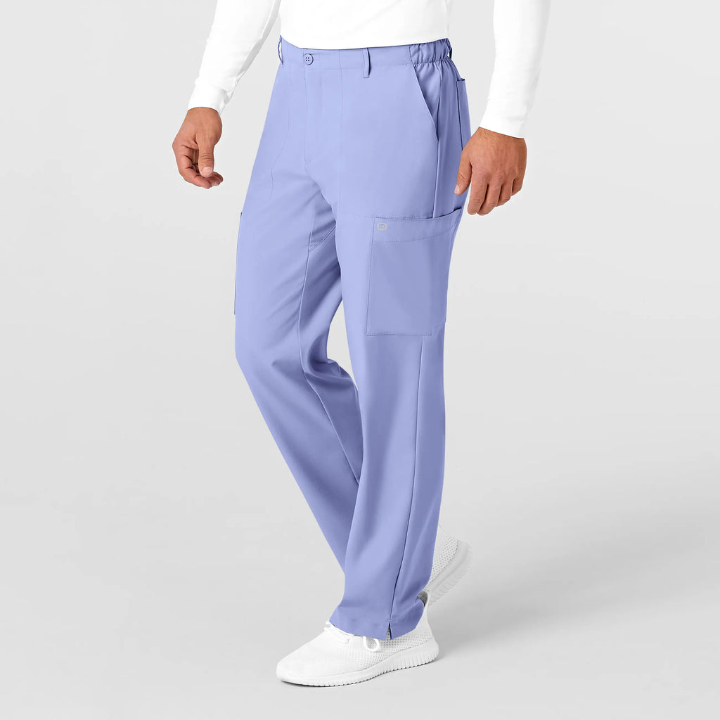 Wink Scrubs Men's Flat Front Cargo Scrub Pant Ceil Blue | scrub-supply.com