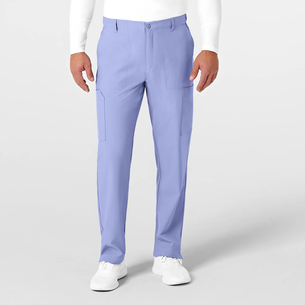 Wink Scrubs Men's Flat Front Cargo Scrub Pant Ceil Blue | scrub-supply.com