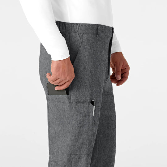 Wink Scrubs Men's Flat Front Cargo Scrub Pant Charcoal Heather | scrub-supply.com