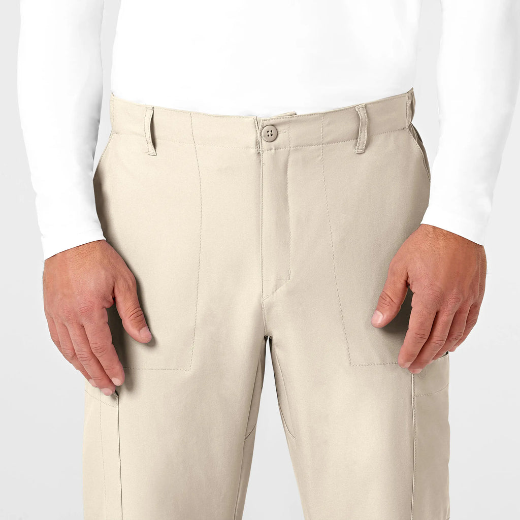 Wink Scrubs Men's Flat Front Cargo Scrub Pant Khaki | scrub-supply.com