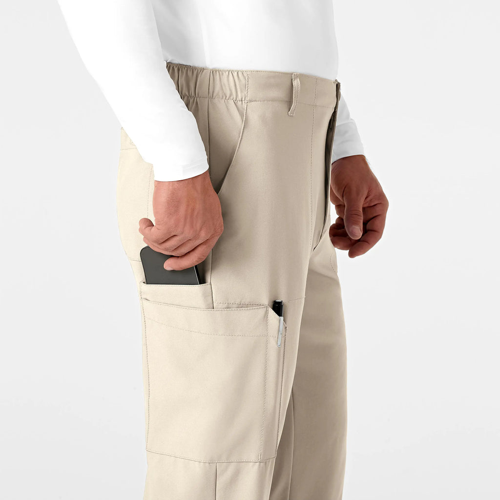 Wink Scrubs Men's Flat Front Cargo Scrub Pant Khaki | scrub-supply.com